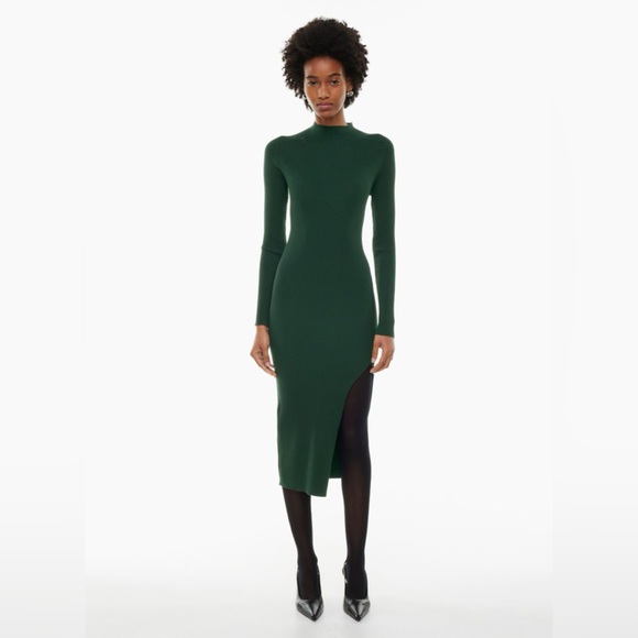 Wilfred Dresses & Skirts - NWT Wilfred Alchemy Dress Ribbed Knit Aventurine Green Sweater Mockneck Soft New